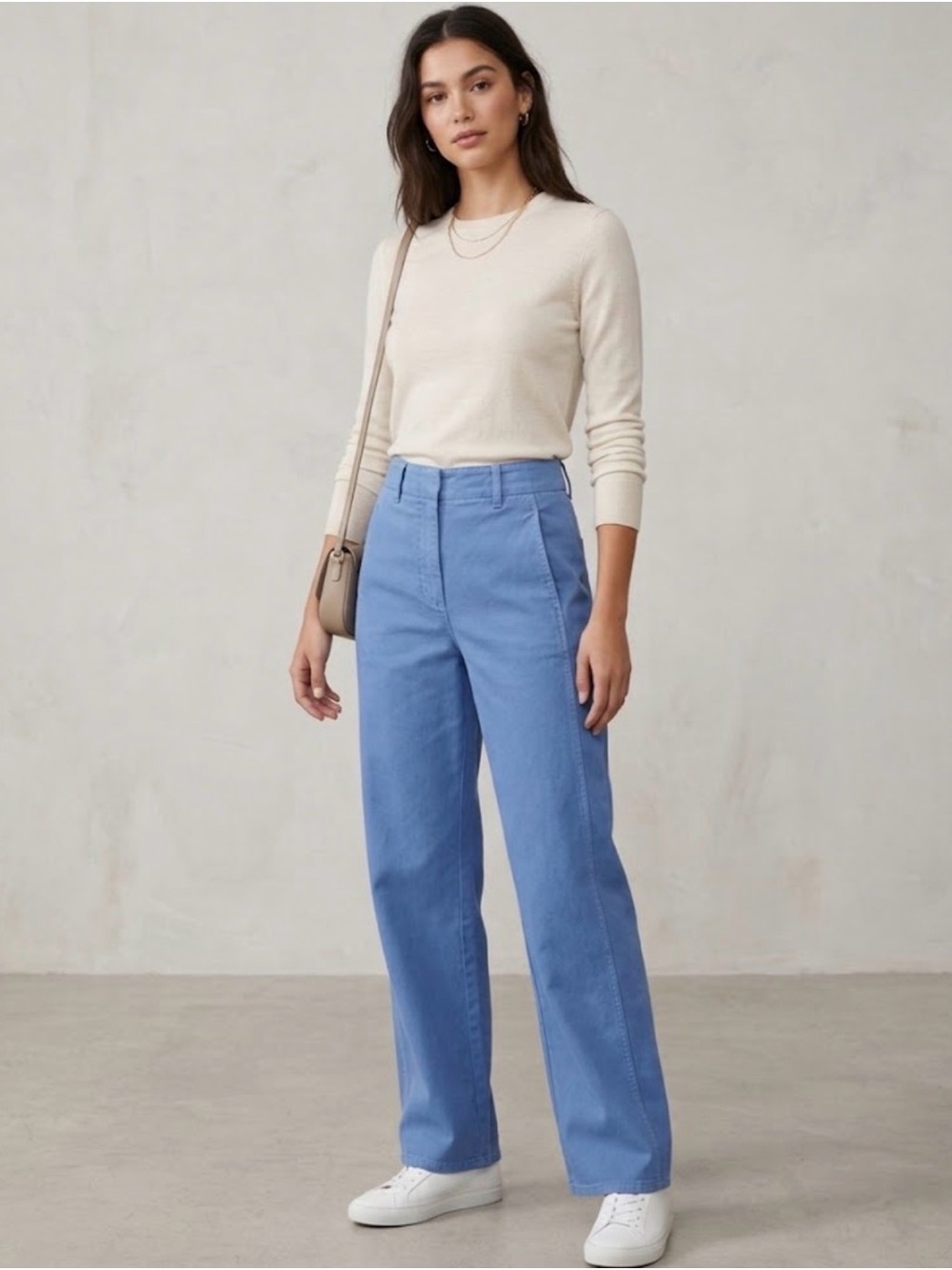 Wilfred Wide-Leg High-Rise Pants in Light Blue
